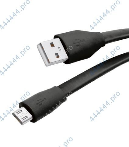 Кабель USB 2.0 - microUSB (1м,  2.1А) черный,  плоский,  OLMIO (38658)