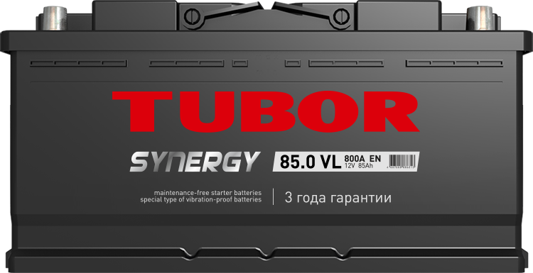 6СТ 85 TUBOR SYNERGY ЕВРО низкая Аккумулятор зал/зар