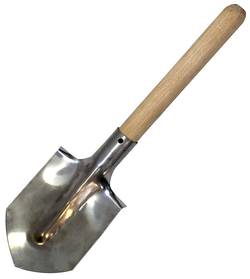 Лопата "СЛЕДОПЫТ" штыковая, нержавеющая сталь, деревянный черенок