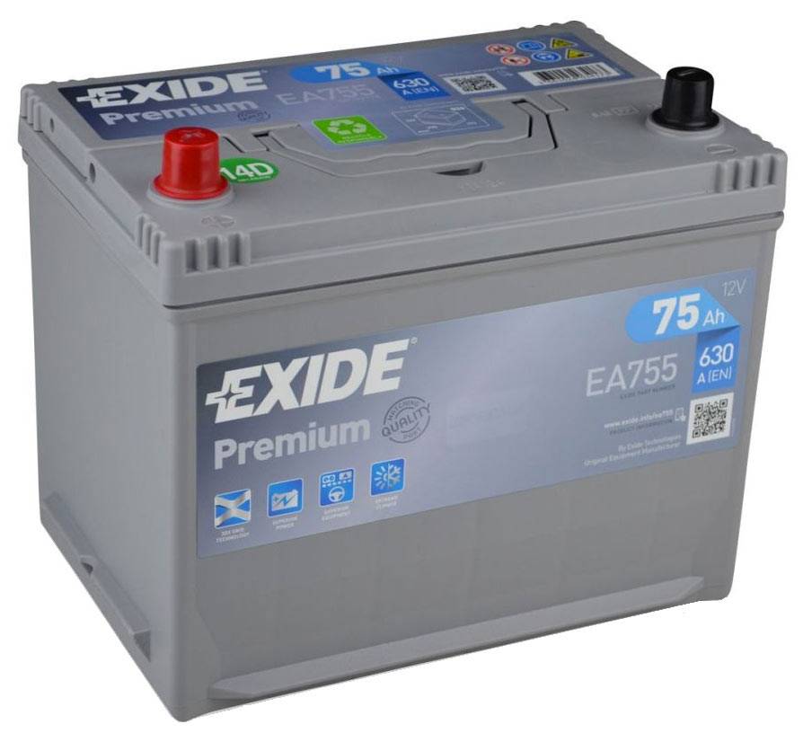 75* EXIDE Premium EA755 Аккумулятор зал/зар