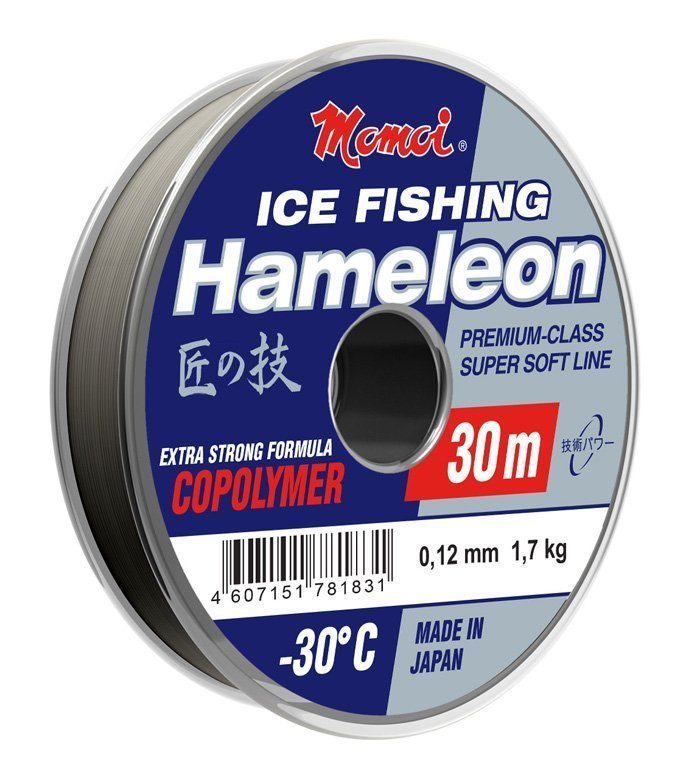 Леска Hameleon ICE Fishing серебряная 0, 25 мм,  7.5 кг, 30 м (шт.)