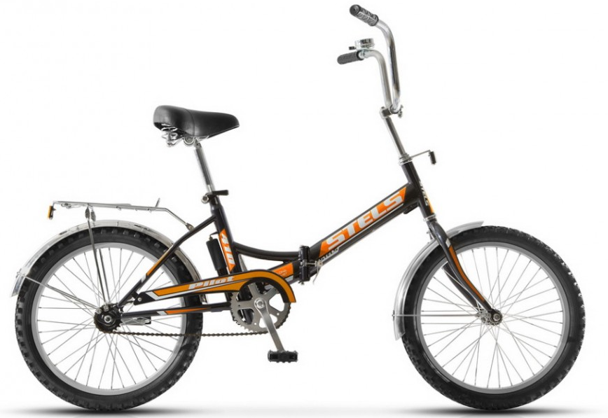 Велосипед колёса 20" складной STELS Pilot 410, 1 скорость, рама сталь 13,5" (оранжевый)