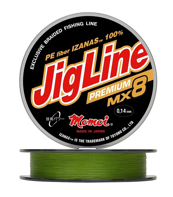 Шнур JigLine Premium WX8 0,14 мм,11 кг,150 м, хаки