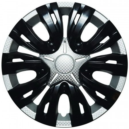 Колпаки колеса R15 ЛИОН микс серебристо-черный карбон (2шт.к-т) LW1510