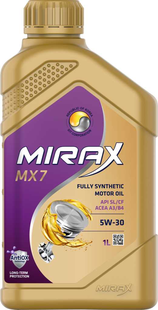 MIRAX MX7 5w30 SL/CF 1л синтетическое моторное масло