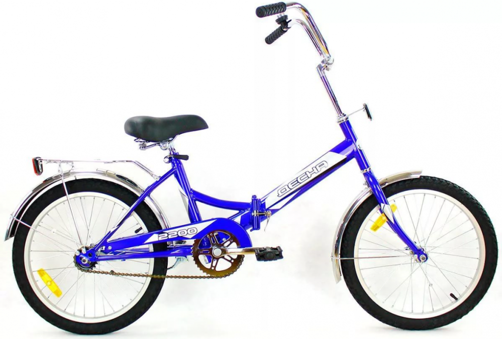 Велосипед колёса 20" складной ДЕСНА 2200,  1 скорость,  рама сталь 13, 5" (синий)