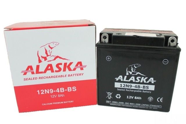 мото 12/8A ALASKA (12N9-4B-BS) Аккумулятор сух/зар.