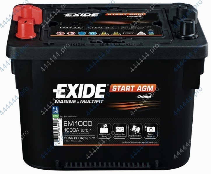 50* EXIDE MAX EM1000 Аккумулятор зал/зар