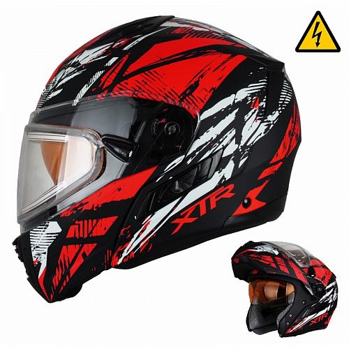 Шлем снегоходный MODE1 Tornado красный с электро стеклом XL