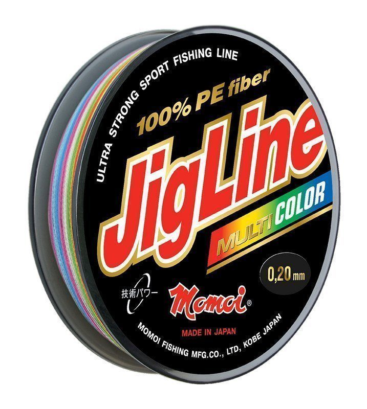 Шнур JigLine Multicolor  0,20 мм,  16,0 кг, 100 м 5 цветов по 10м.