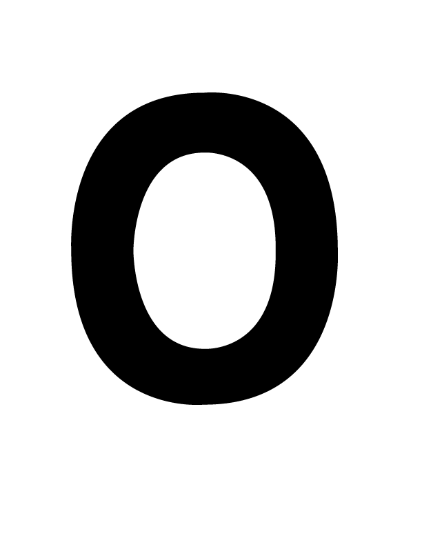 Наклейка-буква для номерного знака "О"