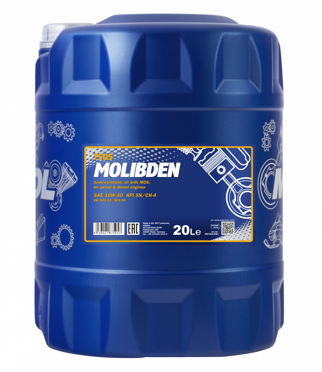 MANNOL Molibden 10W40 7505 20л полусинтетическое моторное масло