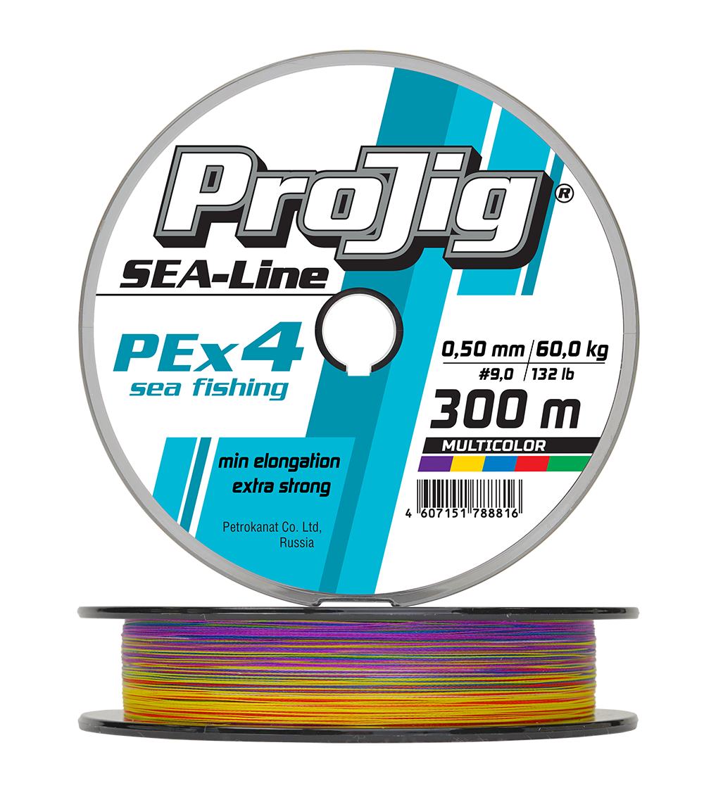 Шнур ProJig SEA Line 0,50 мм, 60,0 кг, 300 м, мультиколор