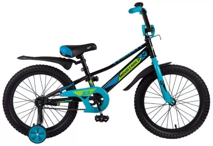Велосипед колёса 14" детский NOVATRACK Valiant,  1 скорость,  рама сталь 9" (черный)
