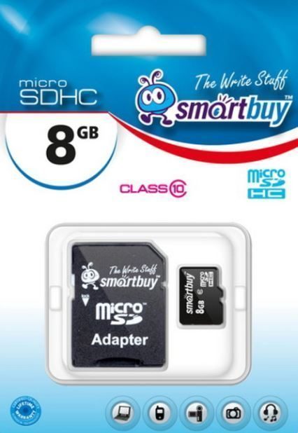 Карта памяти microSDHC 8GB,  Class 10,  без адаптера OLMIO (39120)