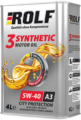 ROLF 3-SYNTHETIC 5W40 A3/B4 4л синтетическое моторное масло