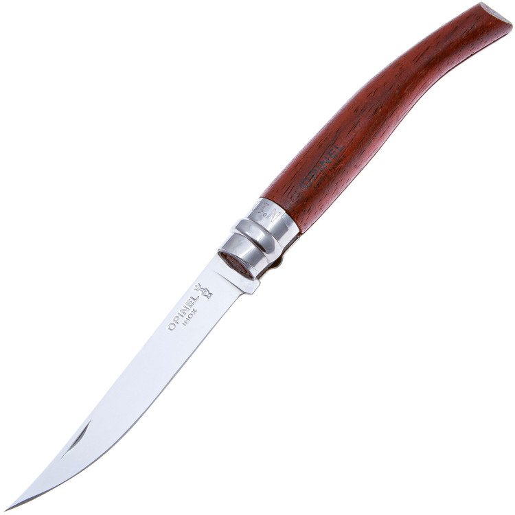 Нож Opinel серии Slim №10,  филейный,  клинок 10см,  нержавеющая сталь,  зеркальная полировка,  рукоять-падук