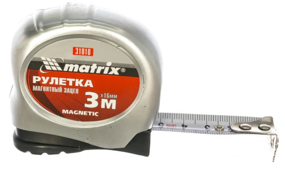 Рулетка 3м*16мм Magnetic MATRIX (31010)