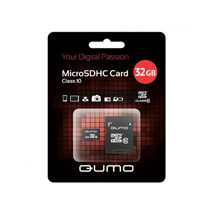 Карта памяти QUMO,  Secure Digital Micro 32Gb,  SDHC,  class10
