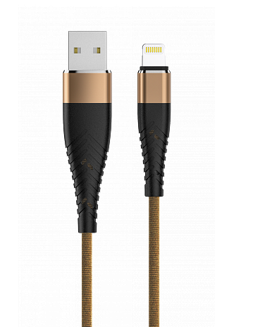 Кабель SOLID USB 2.0 - lightning (1, 2м,  2, 1А) усиленный,  цвет капучино OLMIO (39054)