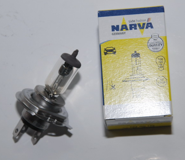 Автолампа галогеновая Н4 12V-100/90 NARVA P43 (48901) (1шт.)