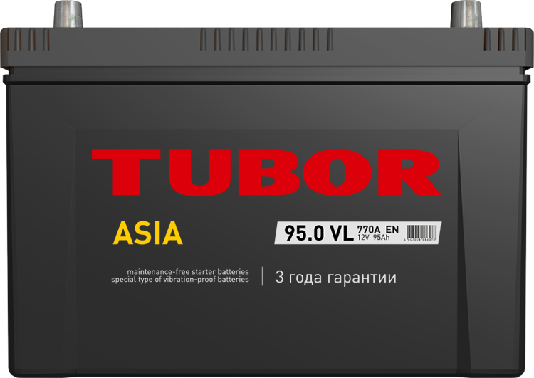 6СТ 95 TUBOR ASIA ЕВРО Аккумулятор зал/зар
