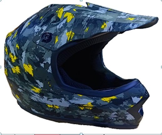 Шлем детский кроссовый MOTAX желтый камуфляж (51-52) M