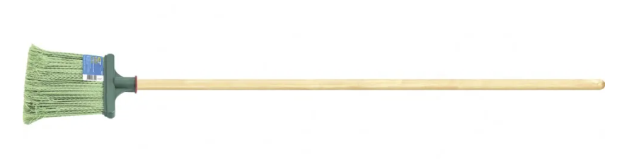 Метла полипропиленовая (240*160*1400мм) плоская,  распушенная,  деревянный черенок СИБРТЕХ (63219)