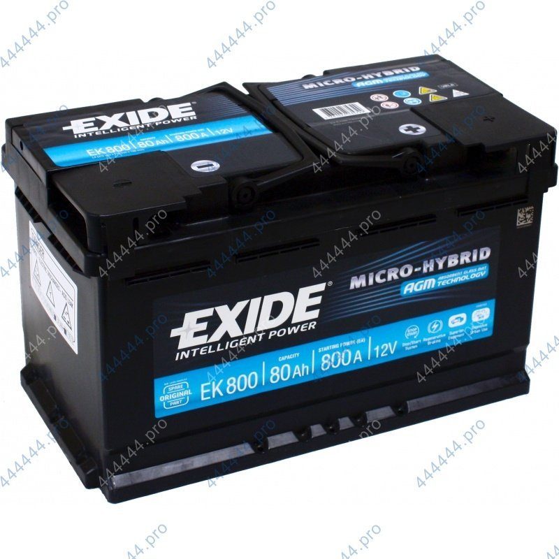 80 евро* EXIDE AGM Start-Stop EK800 Аккумулятор зал/зар