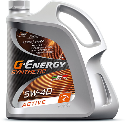 G-ENERGY SYNTHETIC ACTIVE 5W40 A3/B4 SN/CF 4л синтетическое моторное масло