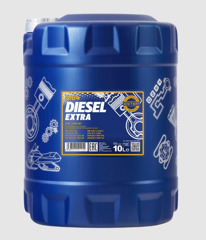 MANNOL Diesel Extra 10W40 7504 10л полусинтетическое моторное масло