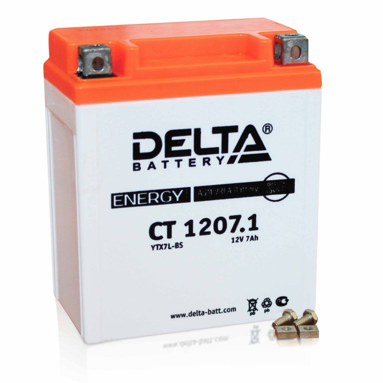 мото 12/7А DELTA CT1207.1 AGM  Аккумулятор зал/зар.