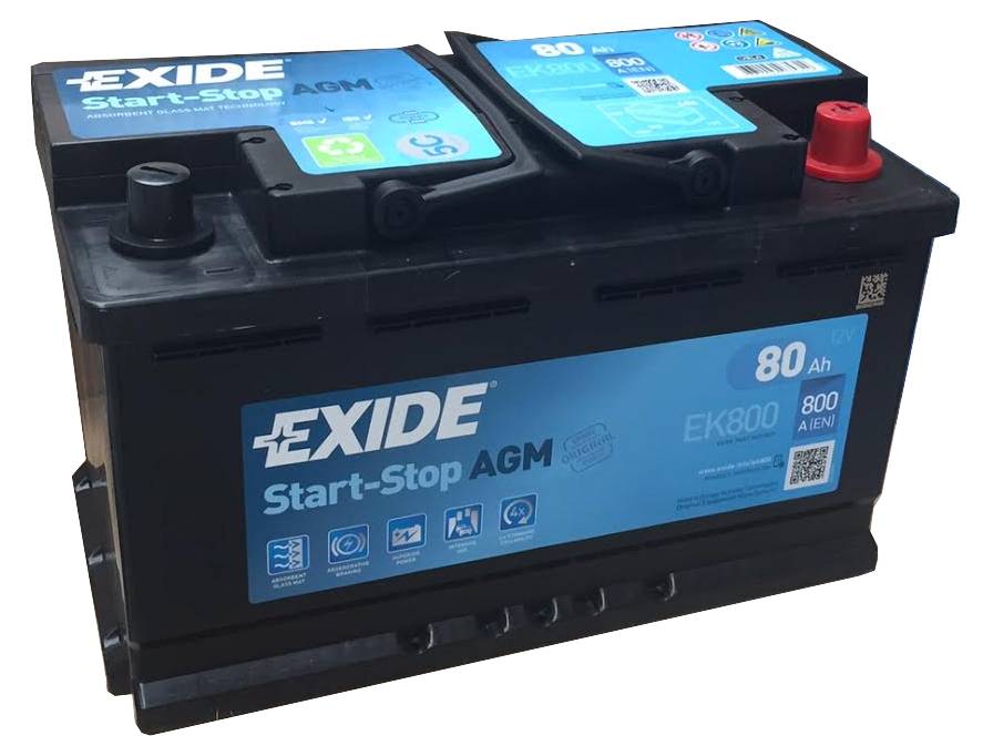 80 евро* EXIDE AGM Start-Stop EK800 Аккумулятор зал/зар