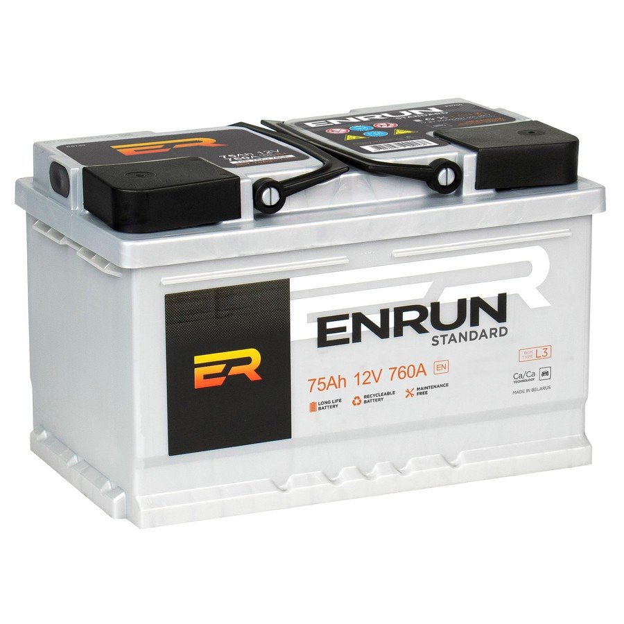 75 ENRUN Standart ЕВРО ES750 Аккумулятор залит/заряжен