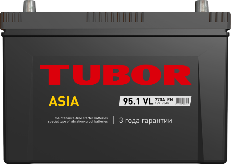 6СТ 95 TUBOR ASIA  Аккумулятор зал/зар
