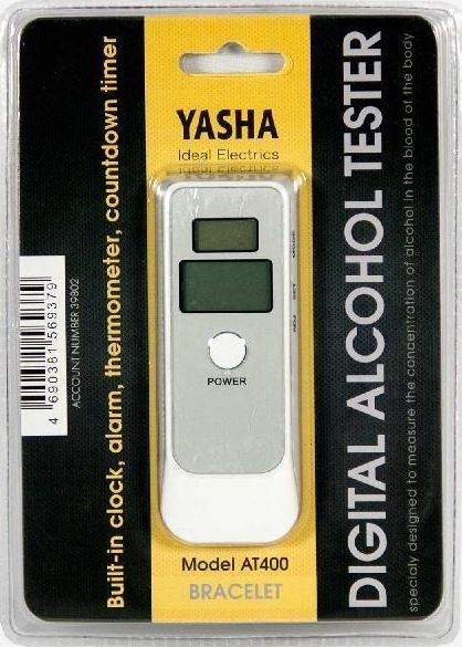 алкотестер yasha at400 (цифровой, жк-дисплей, часы, будильник) (0,00-0,19 промилле)