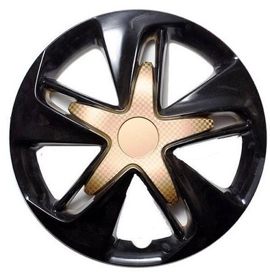 Колпаки колеса R16 СУПЕР АСТРА черно-золотой карбон (2шт.к-т) LW1619