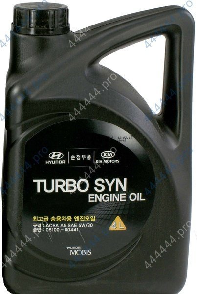 HYUNDAI Turbo SYN Gasoline Engine Oil SAE 5W30 (4л) синтетическое моторное масло 05100-00441