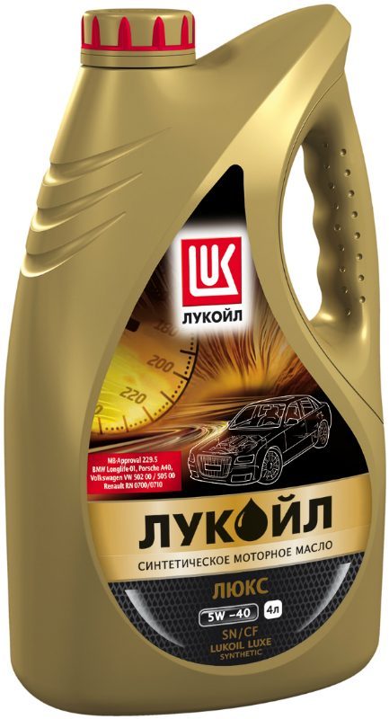 ЛУКОЙЛ 5W40 СИНТ ЛЮКС 4л SN синтетическое моторное масло