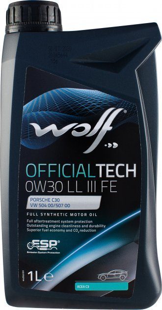 WOLF OFFICIALTECH 0W30 LL III FE 1л синтетическое моторное масло