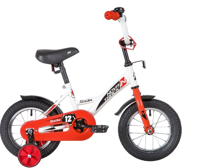 Велосипед колёса 12" детский NOVATRACK Strike,  1 скорость,  рама сталь 8, 5" (красный)
