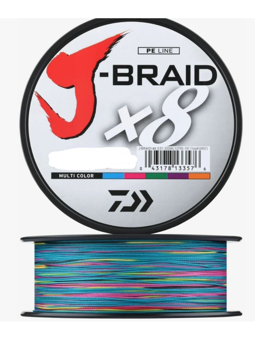 Шнур Daiwa J-Braid X8 Multicolor 0.18мм 26.5lb 150м