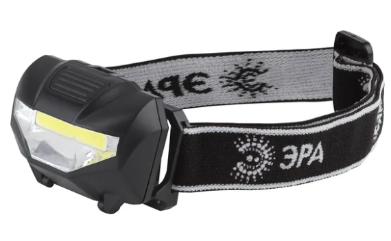 Фонарь налобный светодиодный "ЭРА" GB-501 "БлэкДжек" (3W,  COB,  3 режима,  3хLR03 в комплект не входят) (618525)