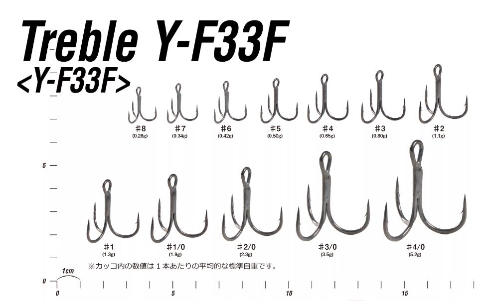 Крючок Decoy тройной Y-F33F #2/0 (6шт.)