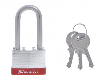 Замок навесной 50мм удлиненная дужка MATRIX (91809)