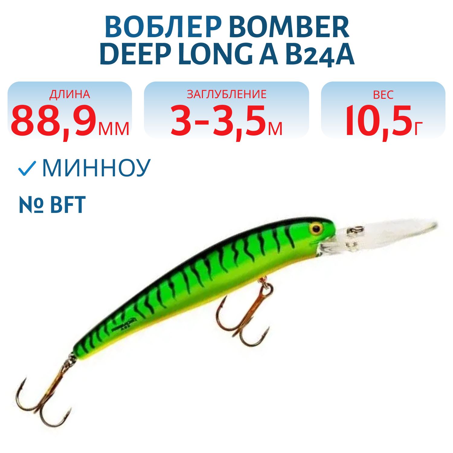 Воблер BOMBER B24A BFT