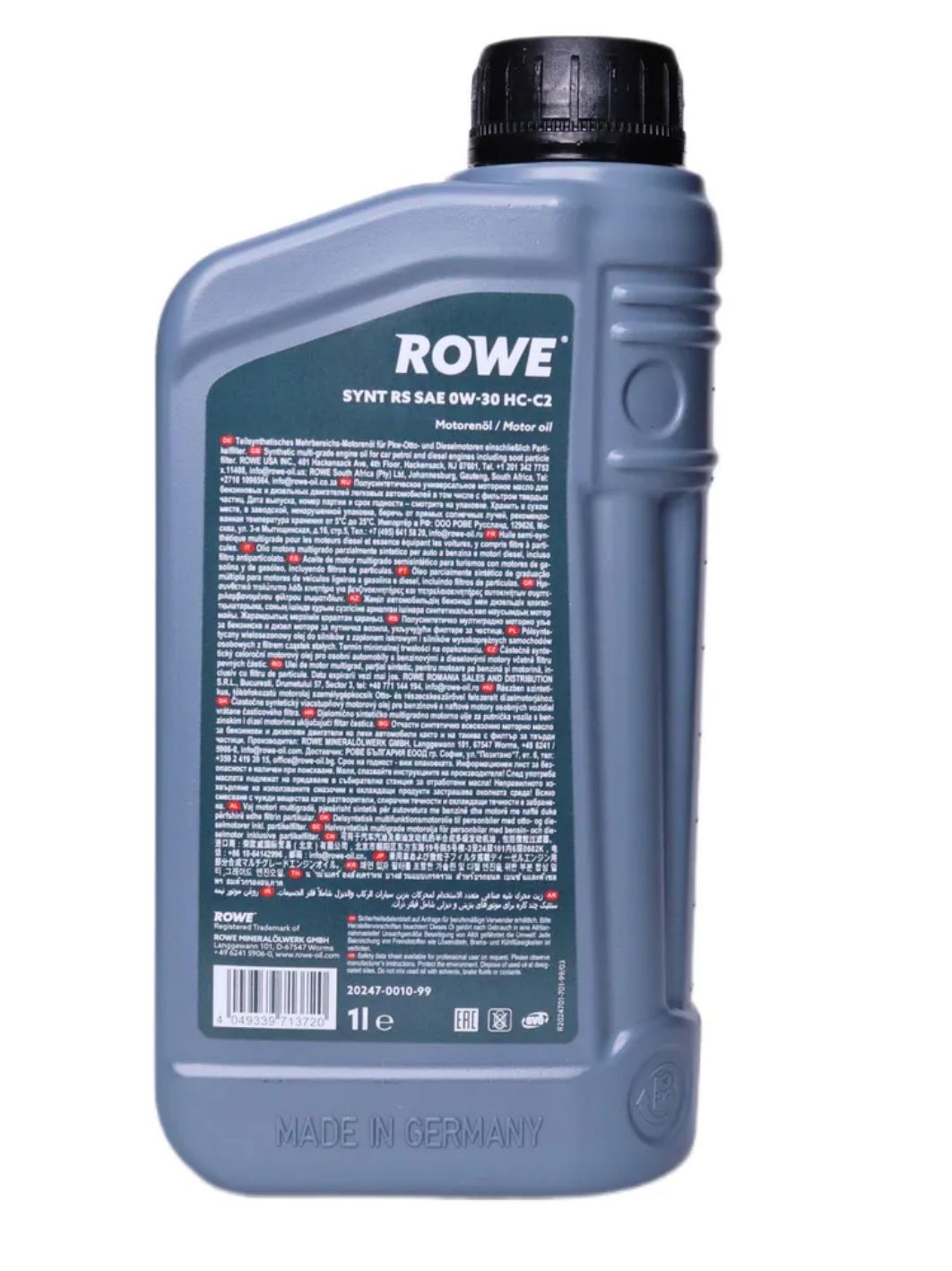 ROWE  HIGHTEC SYNT RS SAE 0W30 HC-C2 1L полусинтетическое моторное масло