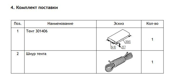 Тент на 817711.022 Н=500мм (301406)