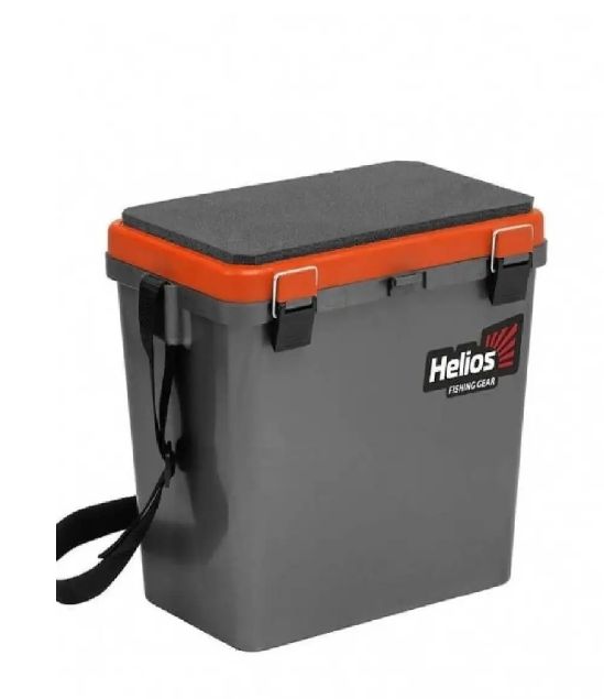 Ящик рыболовный зимний (19л) односекционный серый/оранжевый Helios