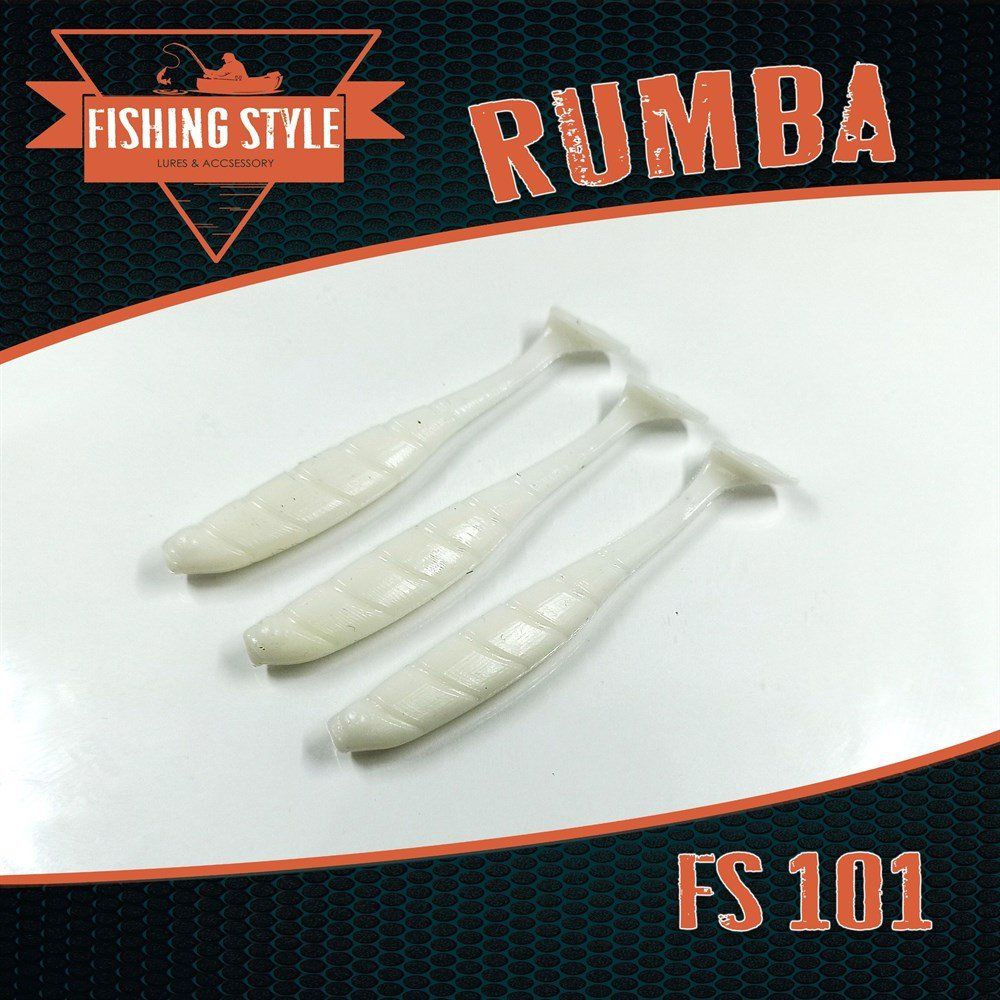 Силиконовая приманка RUMBA 8, 5"(216 мм) уп.3 шт.#101 White